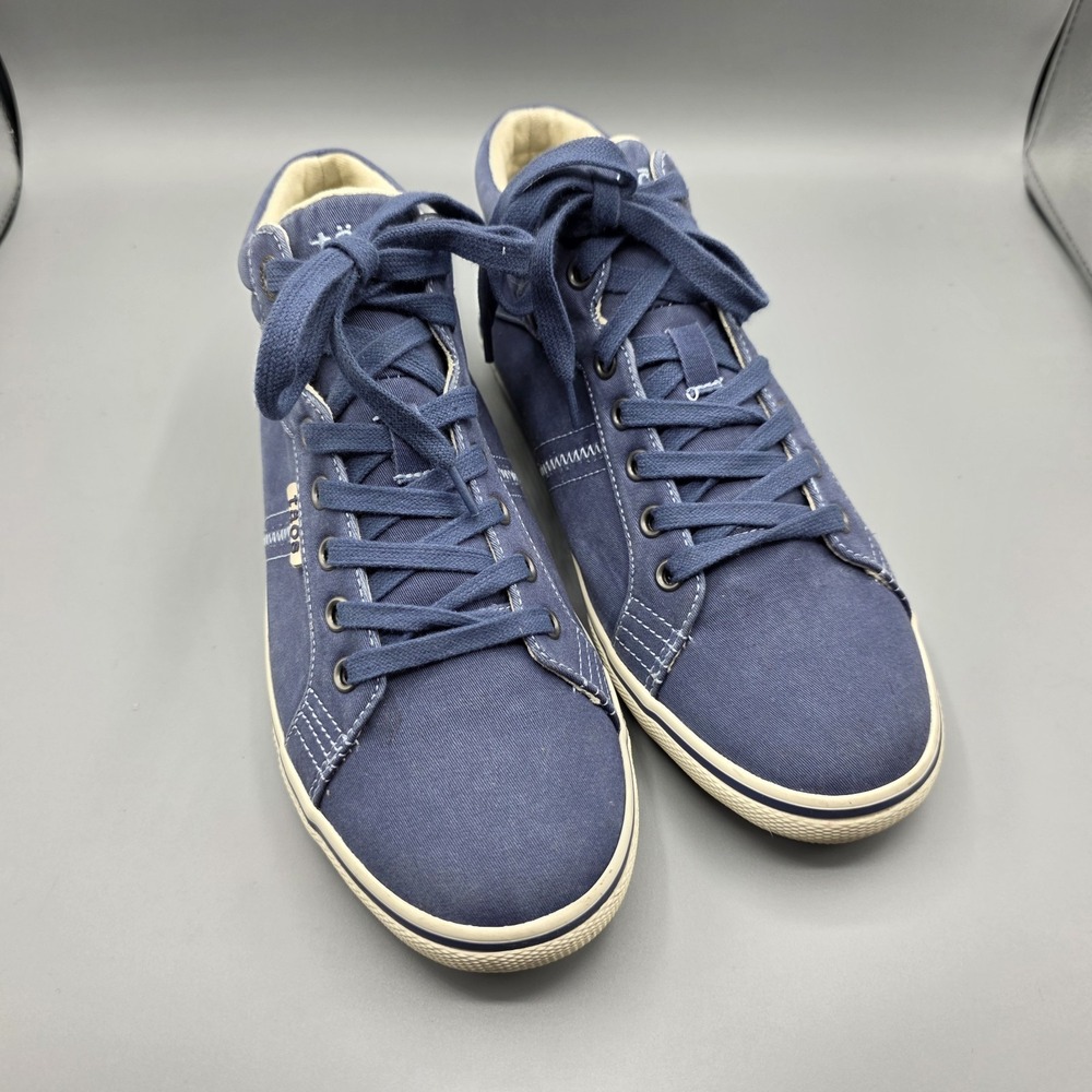 Taos Top‎ Star Sneakers Womens 8.5 Blue Chambray Denim Mid Top Lace Up Comfort